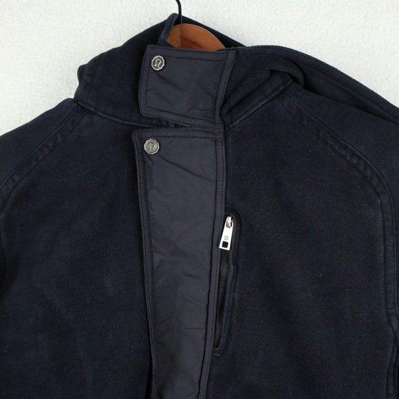 Lululemon Jacket Womens 12 Black Full Zip Hooded Sweatshirt Outdoor Heavy - Picture 2 of 10